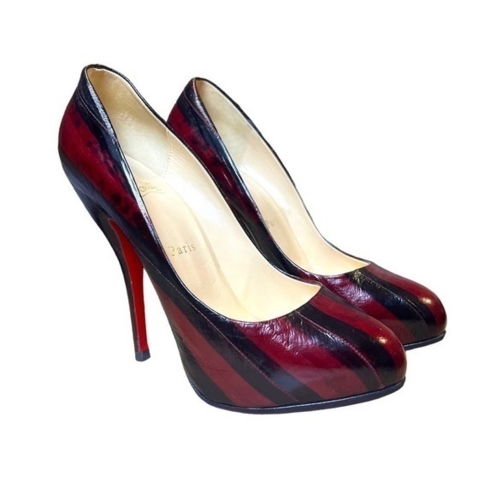 Christian Louboutin Red and Black Stiletto Heels
